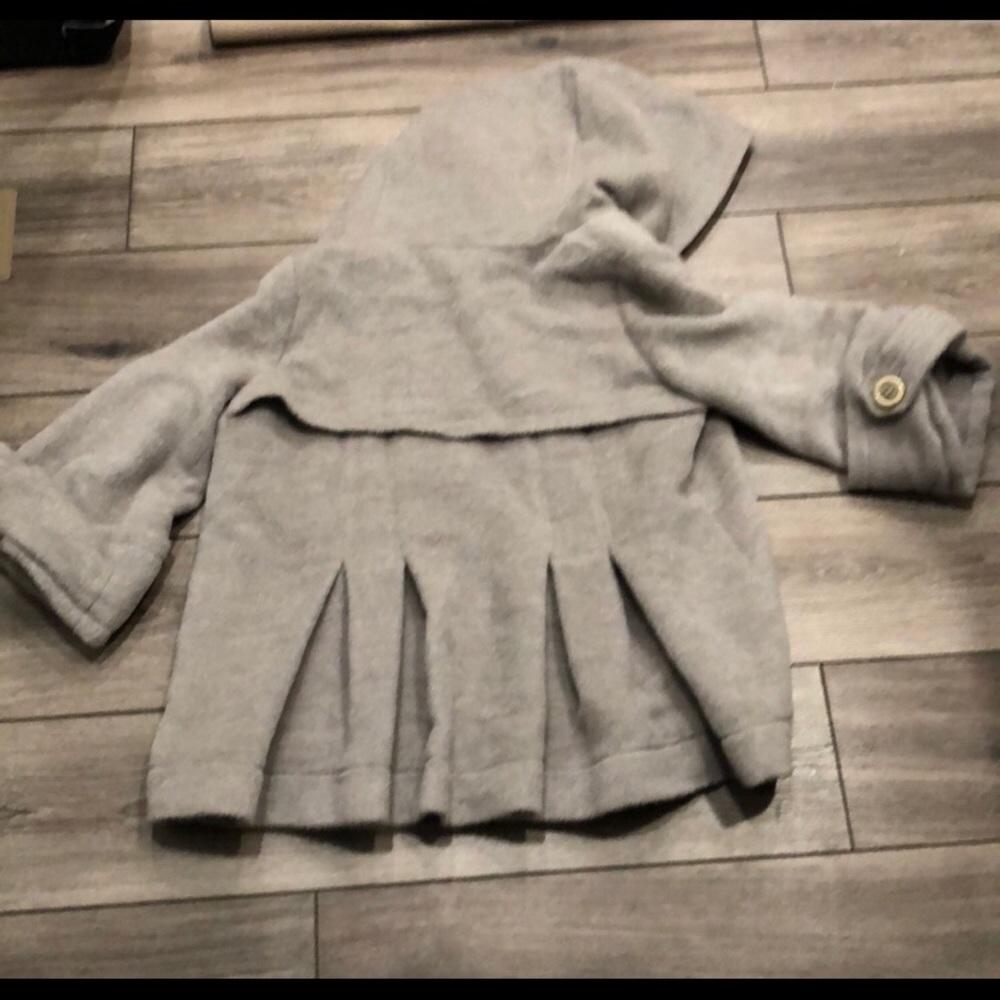 Grey Wool button up coat with silk lining - Picture 5 of 6